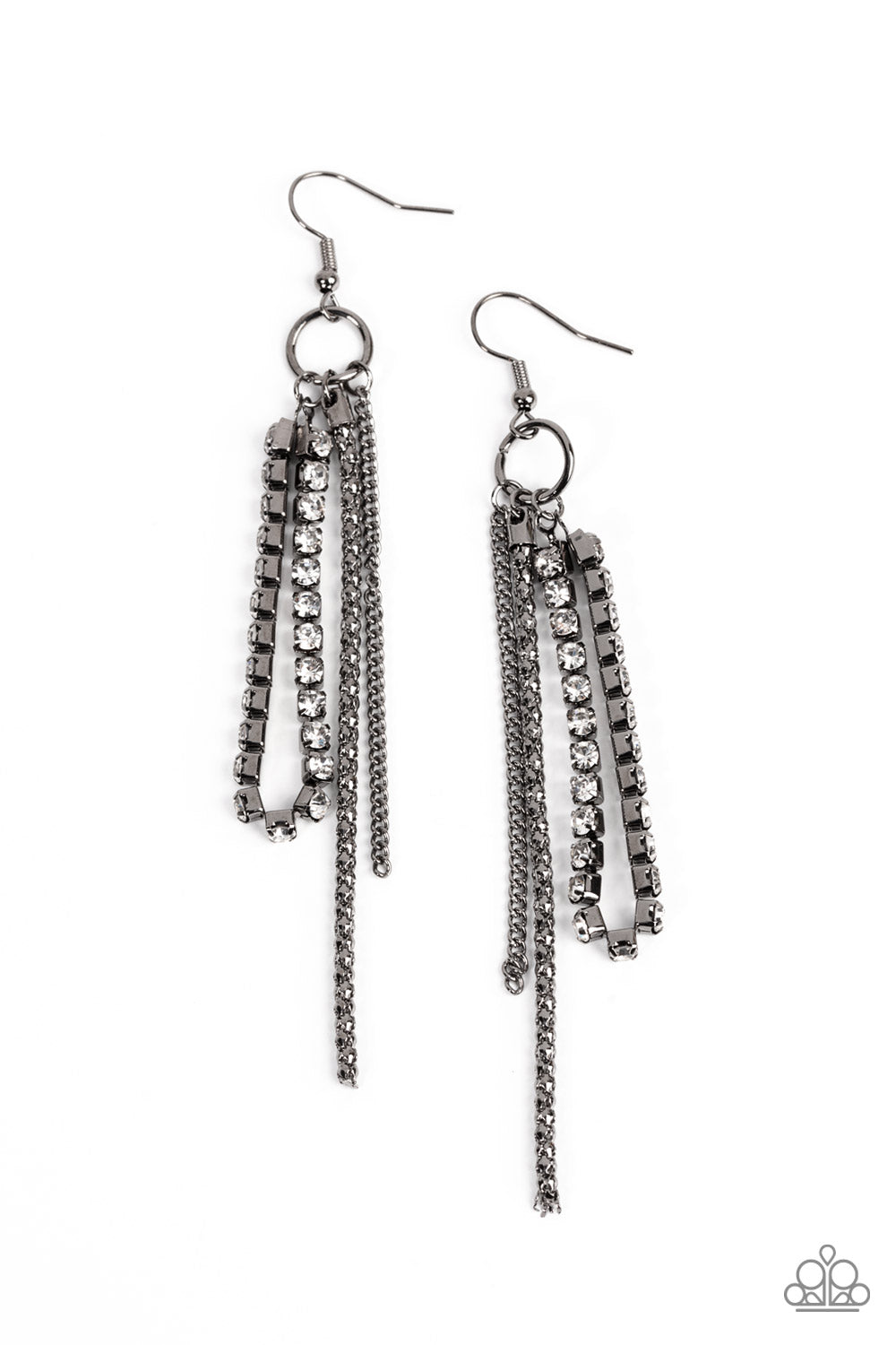 Swing Dance Dazzle - Black Paparazzi Earrings