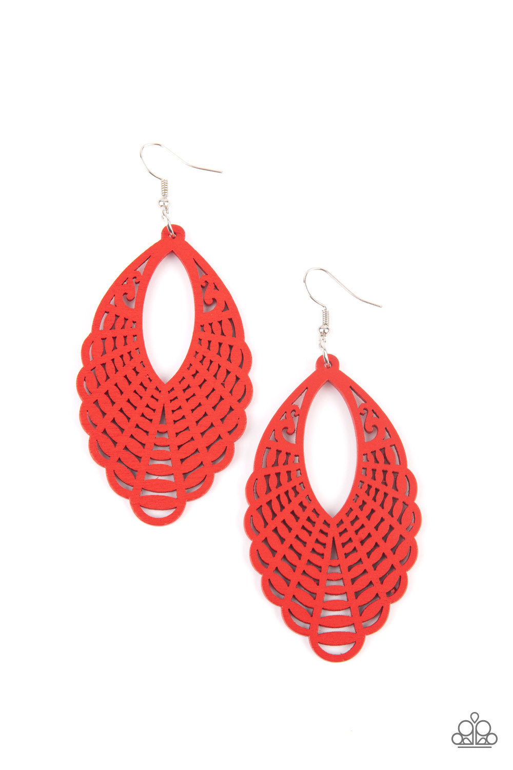 Paparazzi Tahiti Tankini - Red Earrings