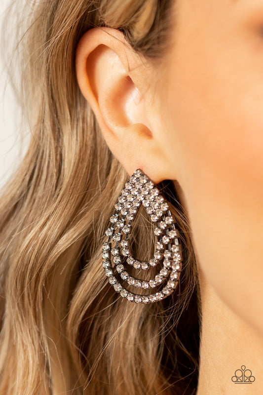 Take a POWER Stance - Black Paparazzi Earrings