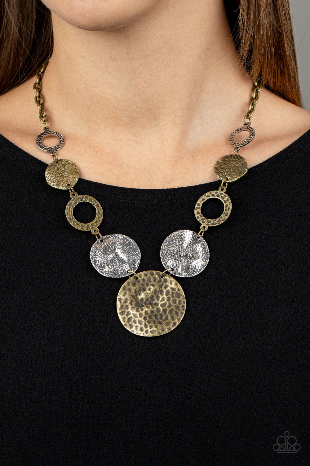 Terra Adventure - Brass - Paparazzi Necklace