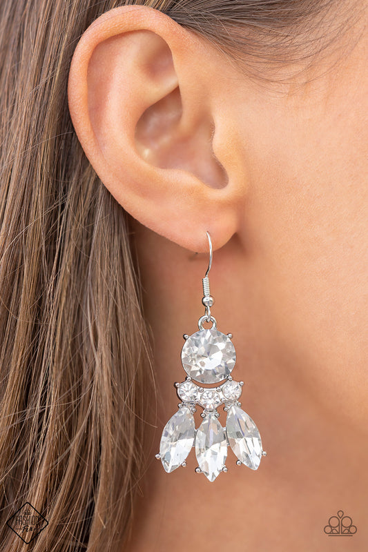 To Have and to SPARKLE - White Paparazzi Earrings