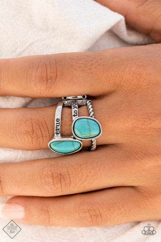 True to You - Blue Paparazzi Ring