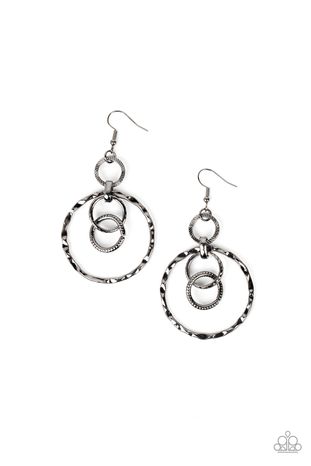 Paparazzi Twisted Temptation - Black Earrings