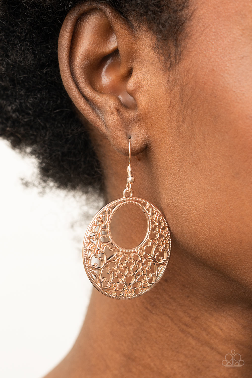 Vineyard Romance - Rose Gold Paparazzi Earrings