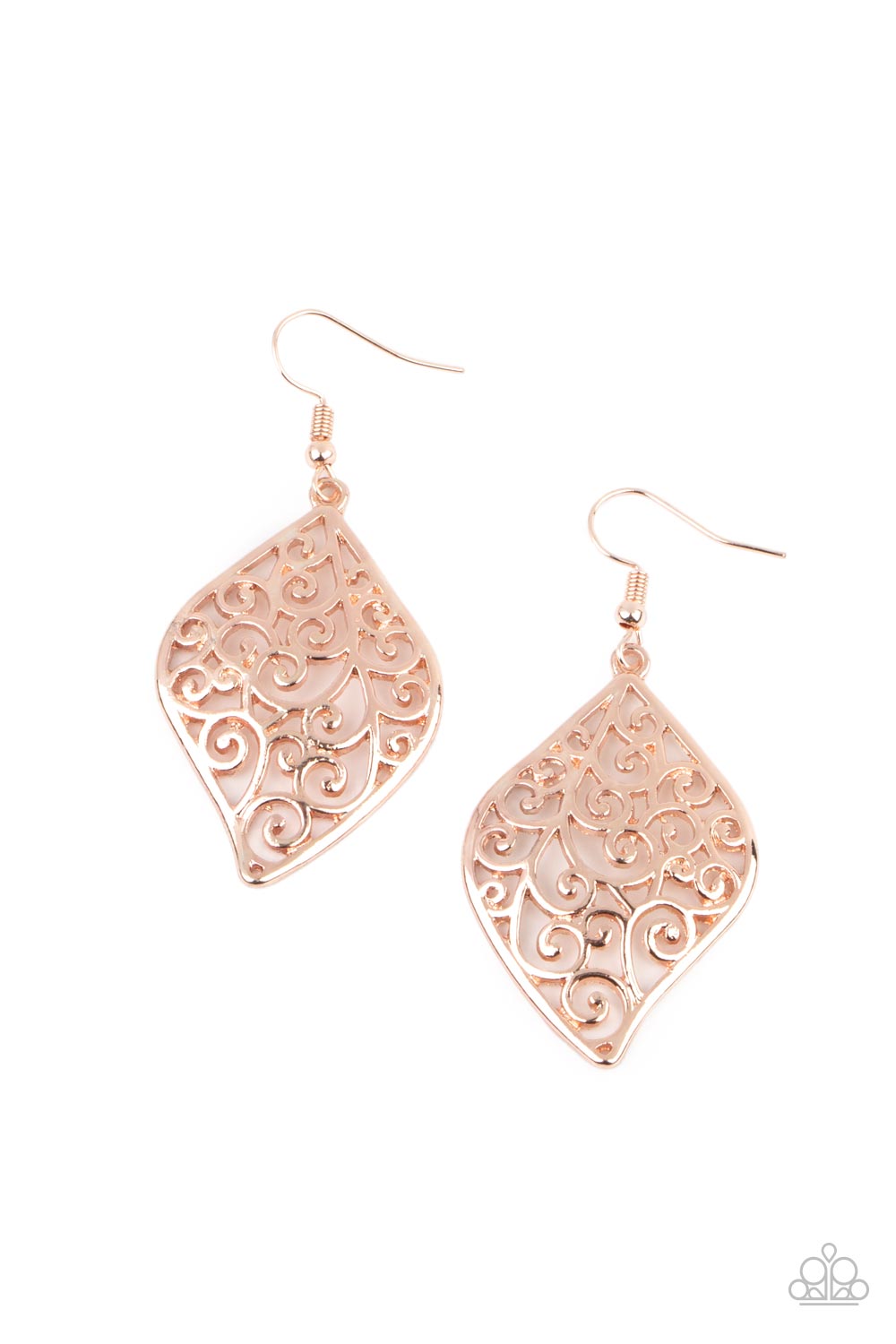 Your Vine Or Mine - Rose Gold Paparazzi Earrings