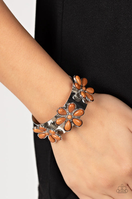 Paparazzi Desert Flower Patch - Brown Bracelet