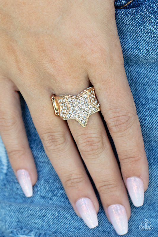Here Come The Fireworks - Gold Paparazzi Ring