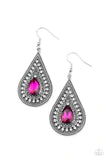 Metro Masquerade - Pink - Paparazzi Earrings