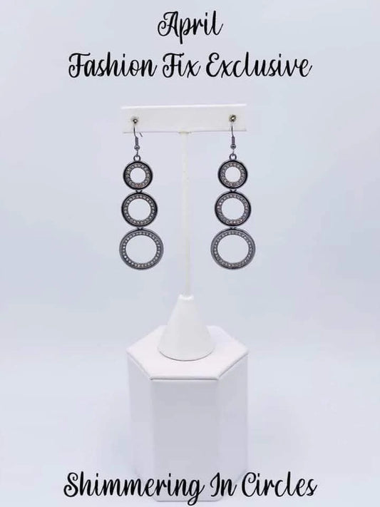 Shimmering in Circles - Black Paparazzi Earrings