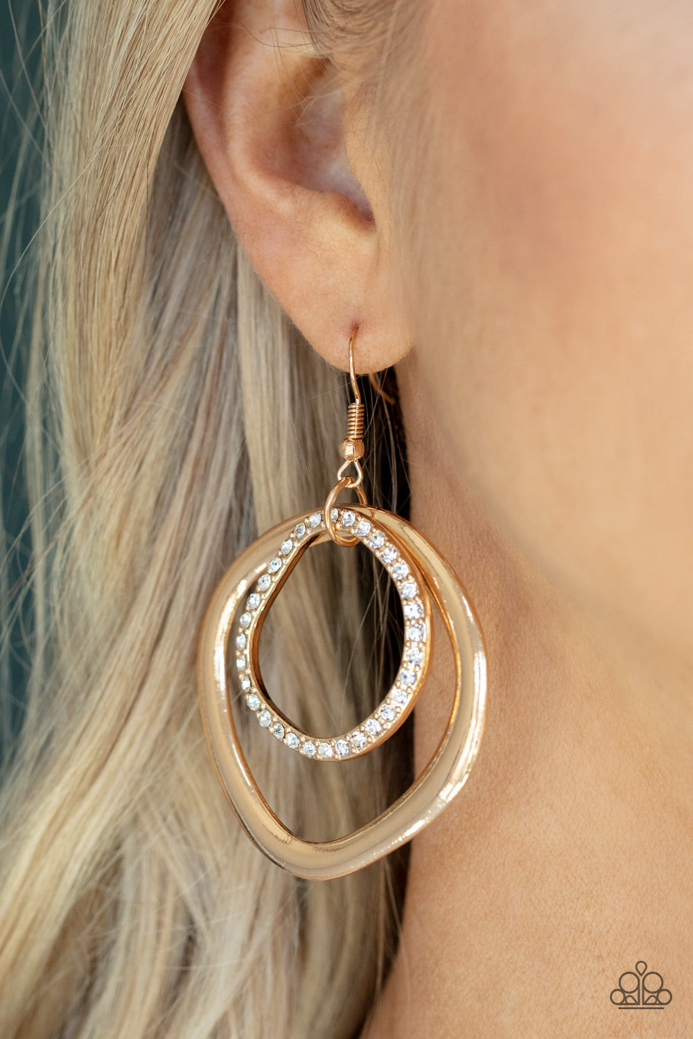 Spinning With Sass - Gold Paparazzi Earrings